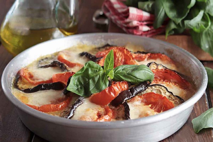 Aubergines caprese