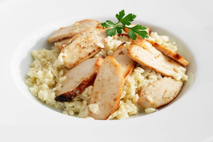 Risotto simple au poulet