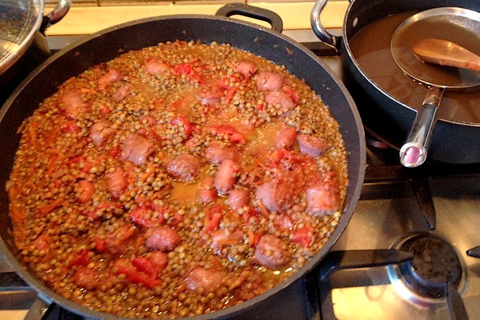 Lentilles Pilav et cotechino