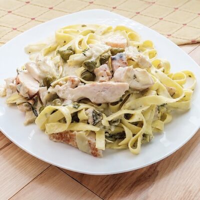 Piccata de poulet au citron et fettucine