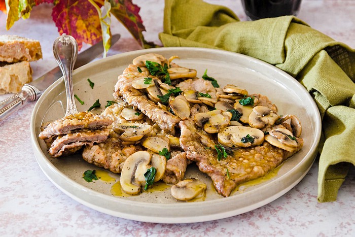 Scaloppine ai funghi – Escalope aux champignons