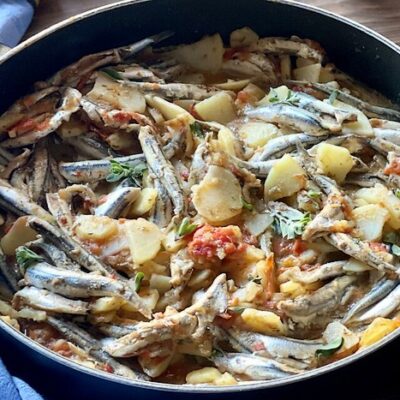 Anchois et pommes de terre à la poêle