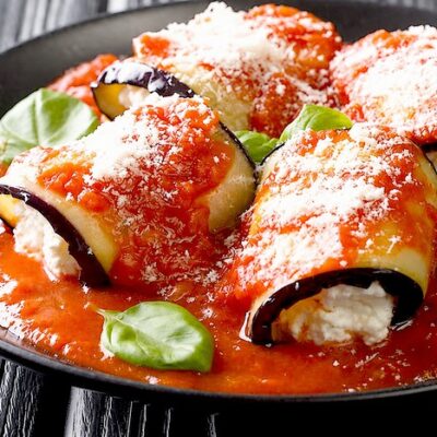 Involtini d’aubergine végétariens