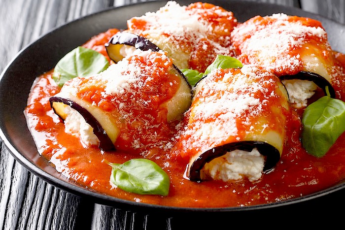 Involtini d’aubergines végétariens