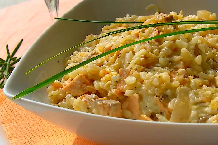 Risotto au saumon