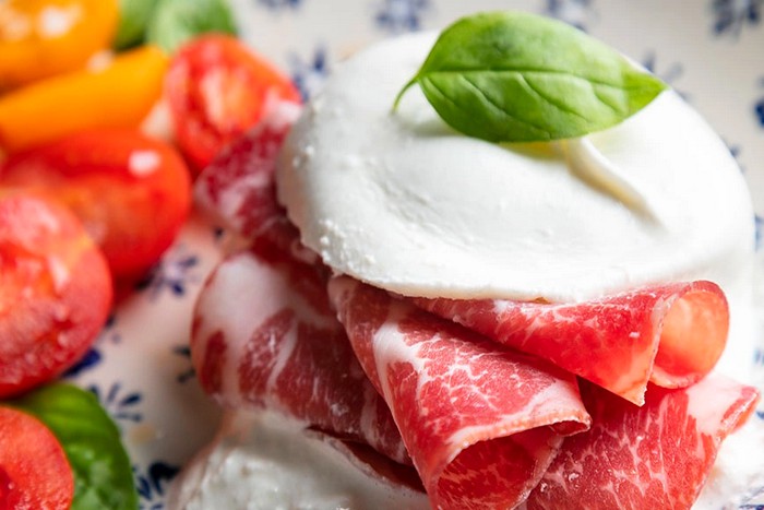 Burrata farcie à la Coppa