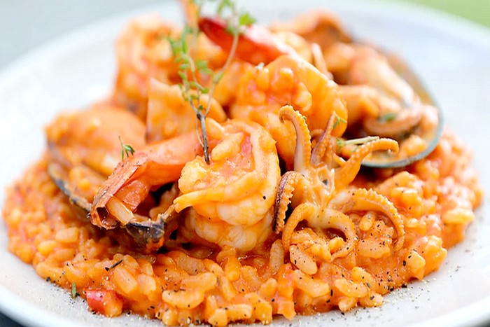 Riz aux fruits de mer surgelé