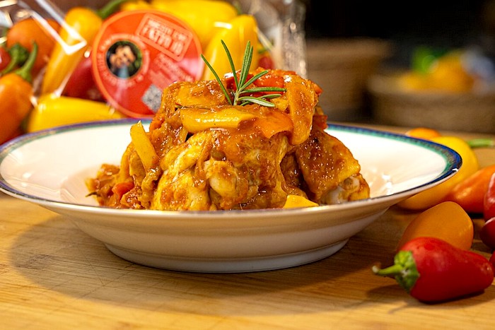 Poulet aux poivrons à la poêle