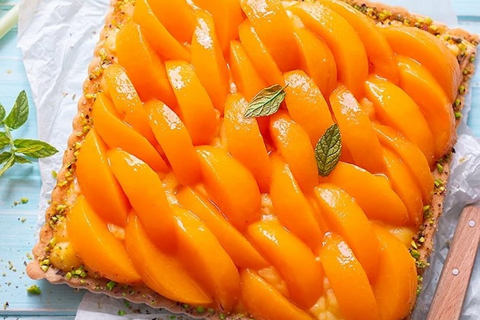 Tarte aux pêches fraîches