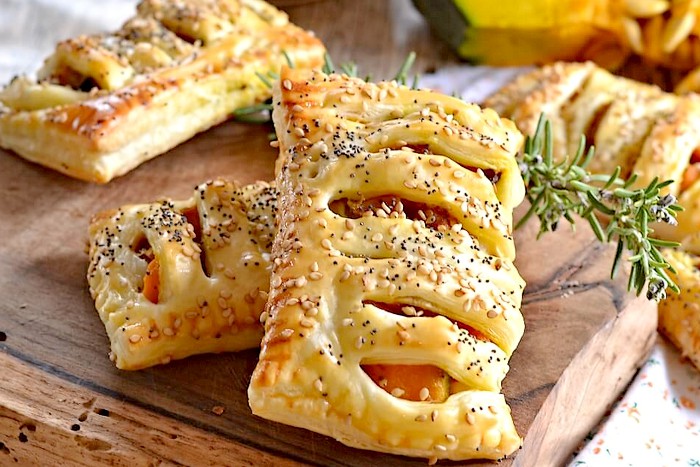 Feuilletés à la citrouille et au fromage de chèvre