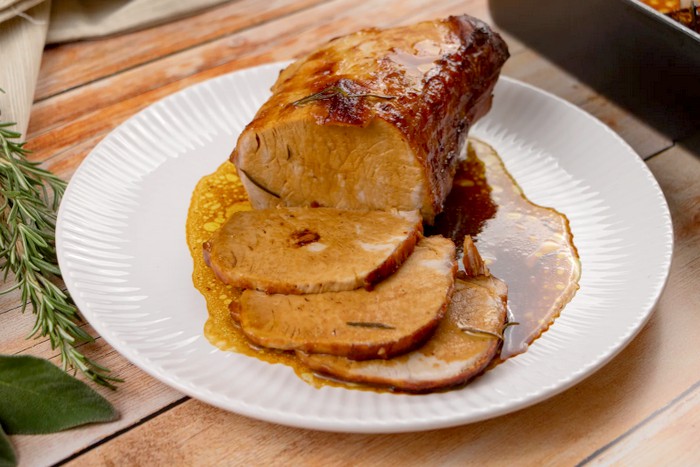 Longe de porc cuite au four