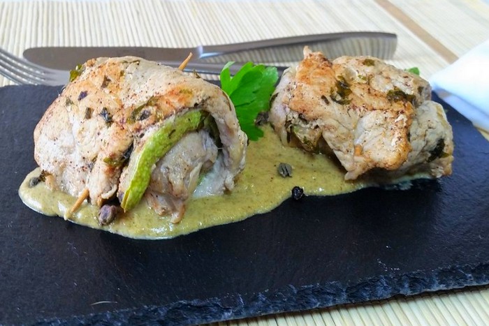 Rouleaux de longe et courgettes