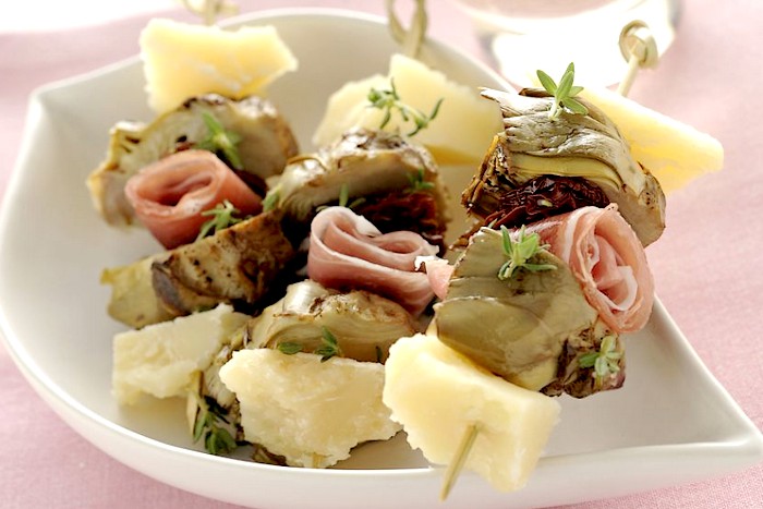 Brochettes d’artichauts et parmesan