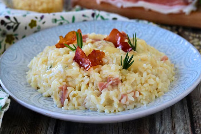 Risotto au gorgonzola et speck