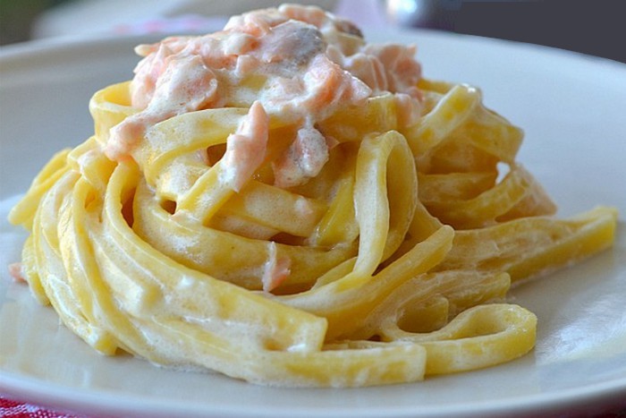 Fettuccine au saumon et au mascarpone
