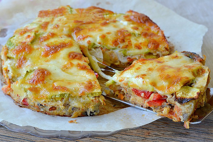 Tarte aux légumes et mozzarella