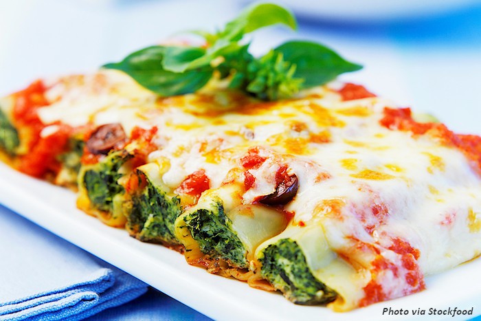 Cannellonis à la ricotta et à la bourrache