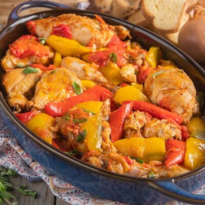 Poulet aux poivrons à la romaine