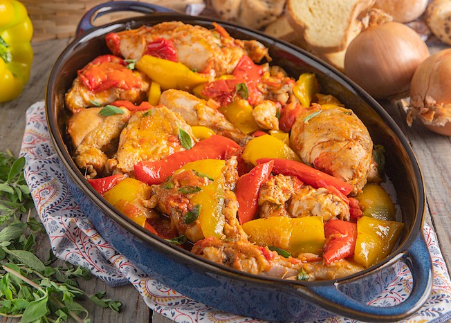 Poulet aux poivrons à la romaine