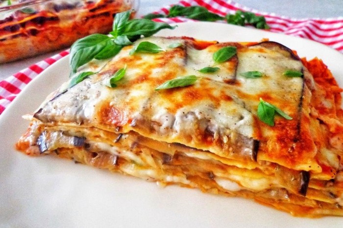 Lasagnes à l’aubergine et scamorza