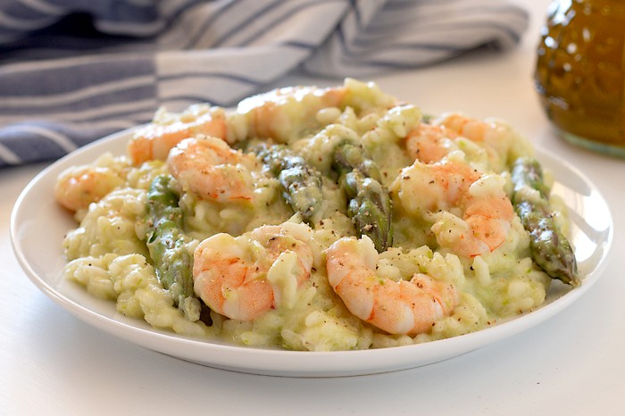 Risotto aux asperges et crevettes
