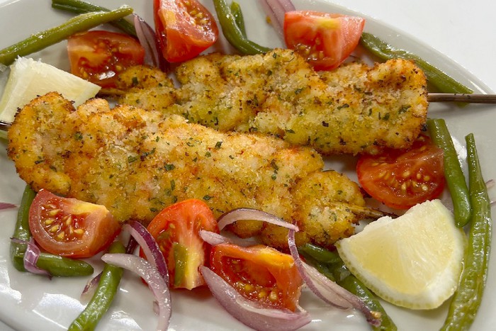Brochettes de crevettes rouges