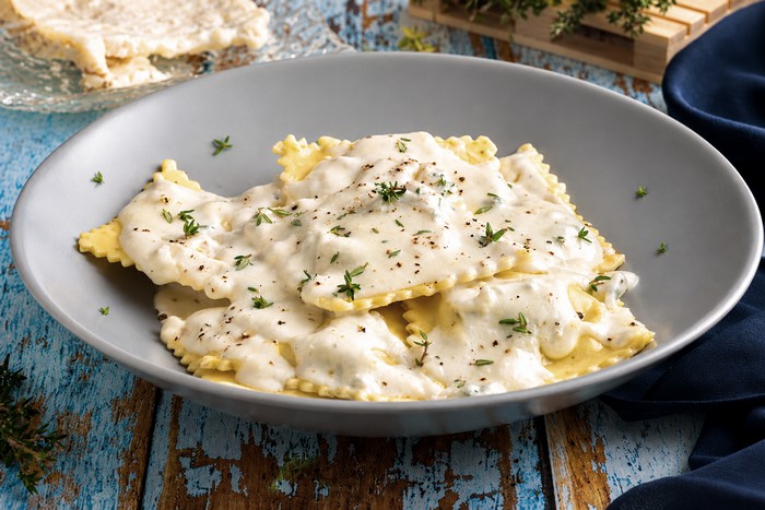 Raviolis à la sauce gorgonzola