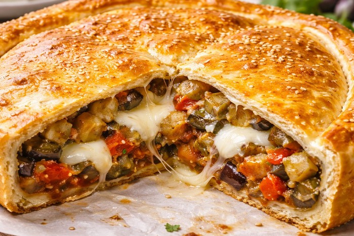 Tarte salée à la caponata