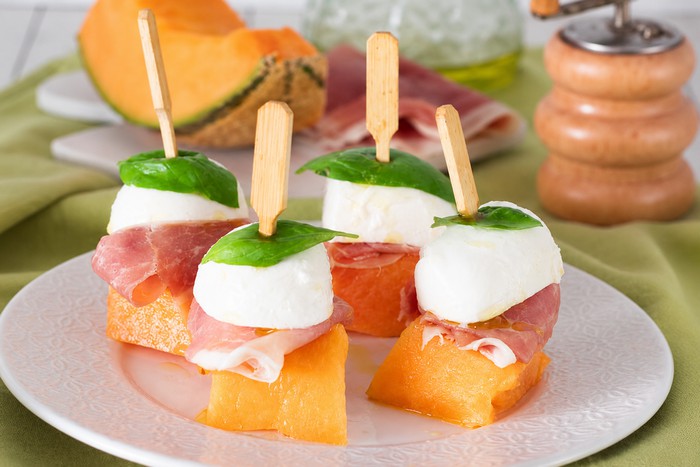 Jambon melon et mozzarella