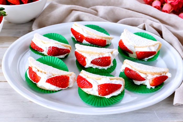 Tacos sucrés aux fraises