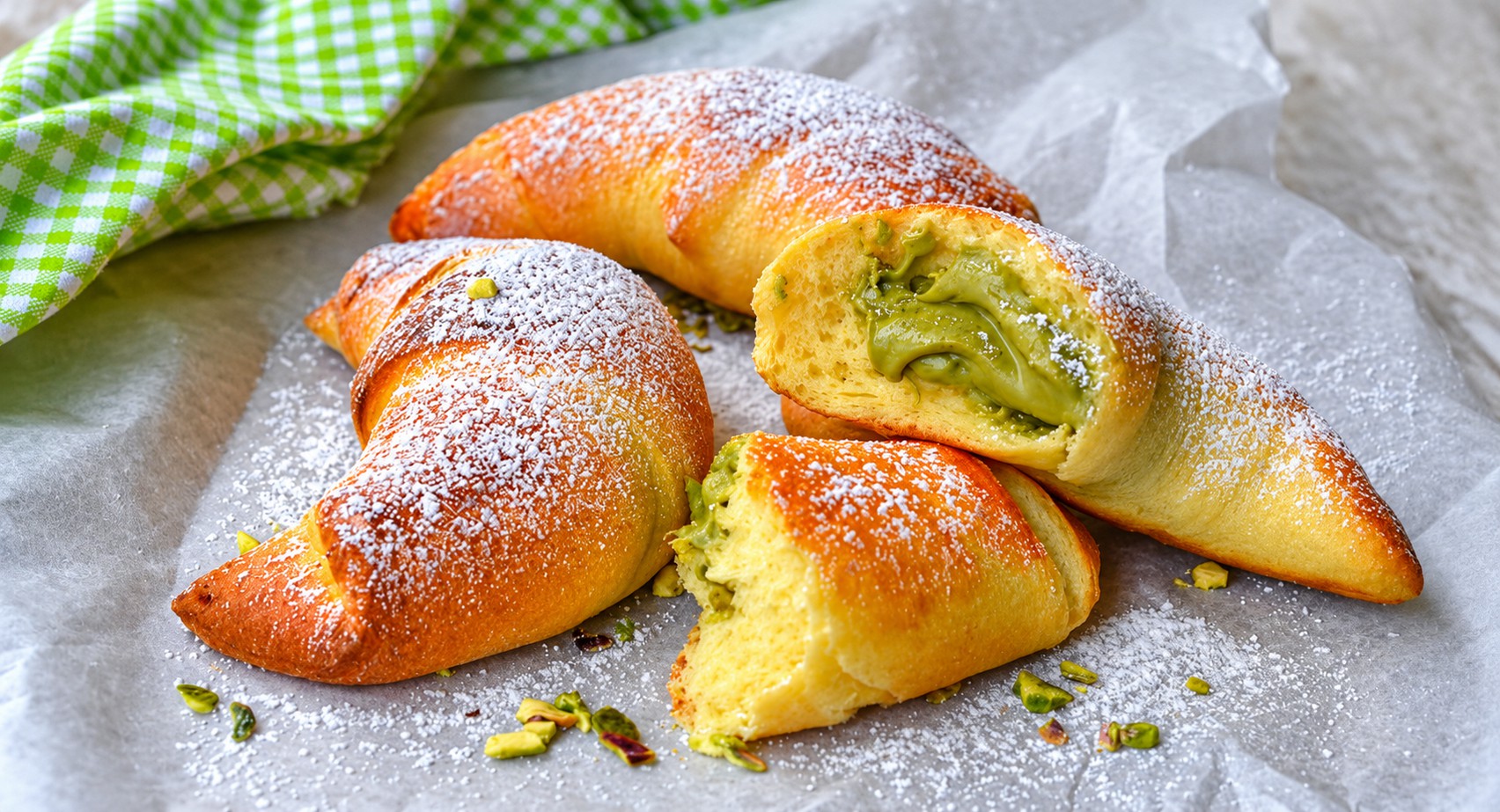 Croissants brioche à la pistache